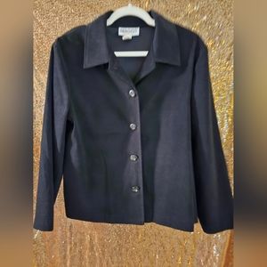 Briggs Black Velvet Blazer, Size Large Petite